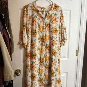 Matilda, Jane brand dress size medium with flowers, quarter length sleeves